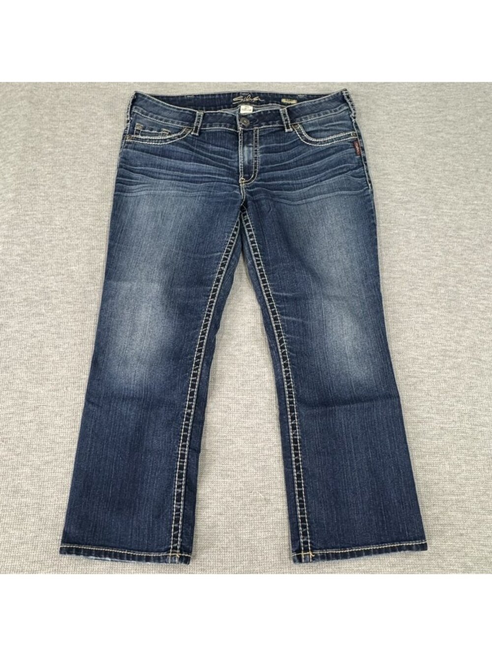 Silver Jeans Co. Suki Capri Jeans Womens W36 Curvy Fit Dark Wash Denim Mid Rise